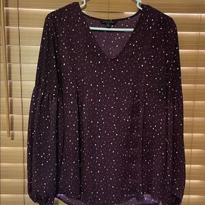 Banana Republic Plum Polka Dot Blouse